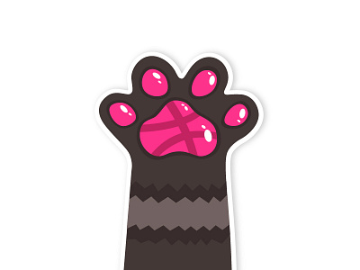 High Paw! Dribble sticker cat contest dribbble mule paw sticker