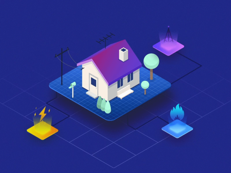 House network animation after effects design energy house icon illustration network vector