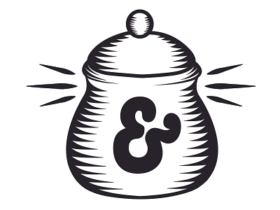 Mark for a Cookie place "The Cookie Jar & More" ampersand cookie design illustrator linework logo logo design simple