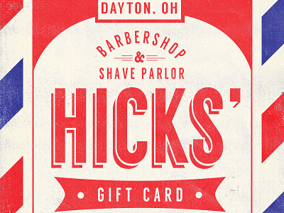 Gift Card (detail) barber dayton design gift card oh retro type vintage