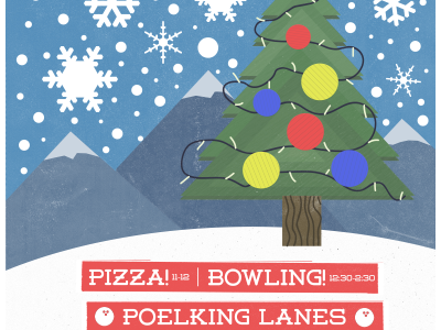 Christmas Party Poster for school bowling christmas design holidays party print print design snow texture