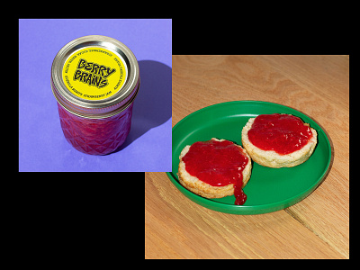 Berry Brains Jam biscuits branding hardcore jam jelly photography punk typography