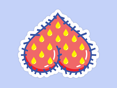 Hot as balls balls clean color contest illustration sticker stickermule summer sweat