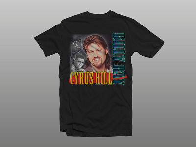 Billy Ray Cyrus Hill apparel design hip hop rap retro t shirt vintage