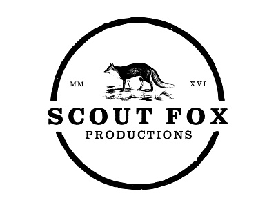 Scout Fox Logo company design fox logo logo design serif texture vintage