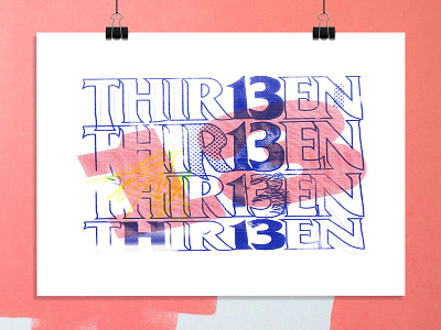 Friday 13th Risograph design fridaythe13th print risograph stretched texture typography