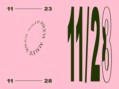 dates arial print design roman numerals stretched stretched type typography zine