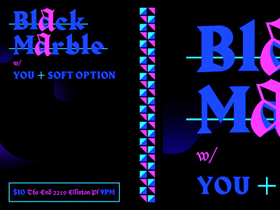 Black Marble Show flyer music neon noise poster typography