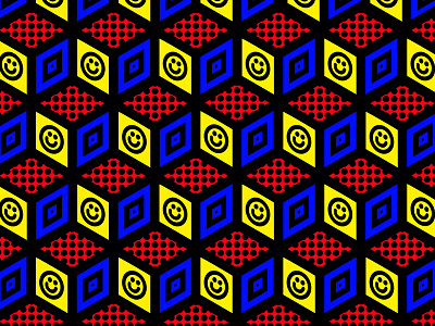 Editorial Illo editorial halftone pattern primary colors smiley vector