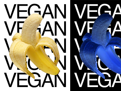 b-a-n-a-n-a-s banana fruit invert poster repetition typography vegan