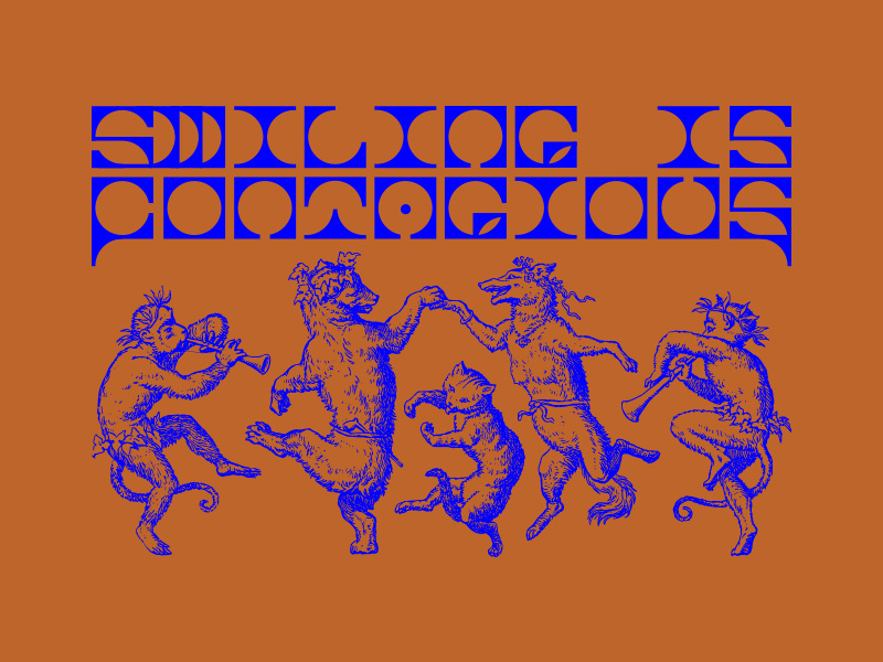 Smiling is Contagious custom type vintage typography