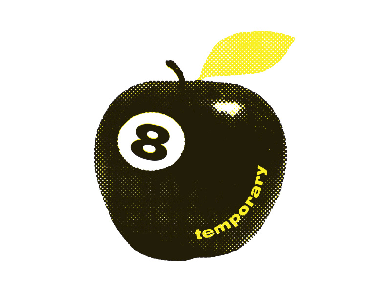 Temporary Shirt 8 ball screen print apple t shirt shirt skate