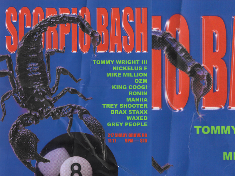 Scorpio Bash Poster hip hop rap scorpion 8 ball typography texture poster design