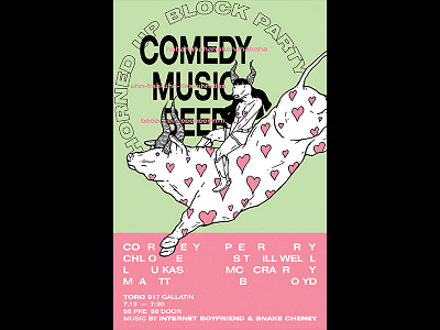 Comedy,Music, Beer Poster comedy flyer poster typogaphy