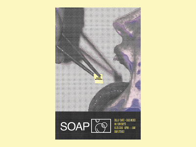 Soapbox Rave Flyer acid halftone japanese logo deisgn desgn logotpye poster ramen rave texture