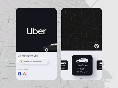 Uber Redesign app design figma illustration neumorphism ui