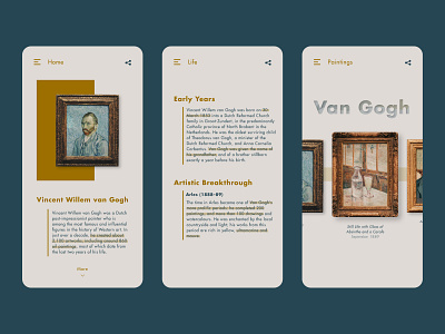 Van Gogh Mobile View design figma mockup ui van gogh web website