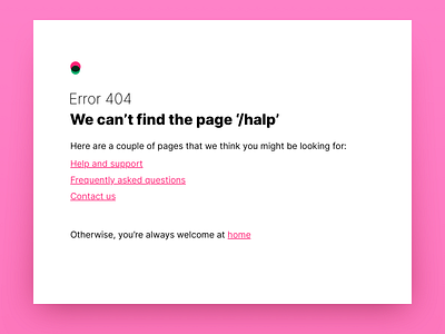 008 - 404 page 404 error 404 page daily ui dailyui error handling error message pink