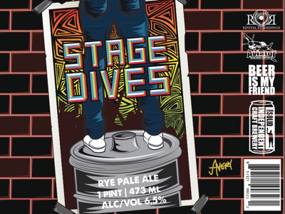 Stage Dive Beer Label adobe illustrator band band poster beer beer label illustration keg stand label poster