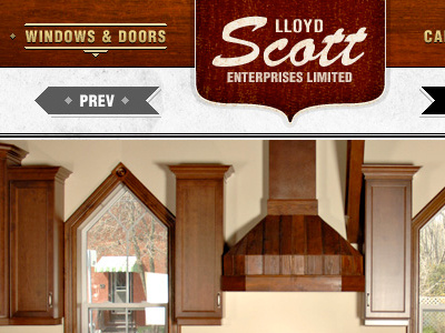 Lloyd Scott buttons logo menu navigation slideshow website wood