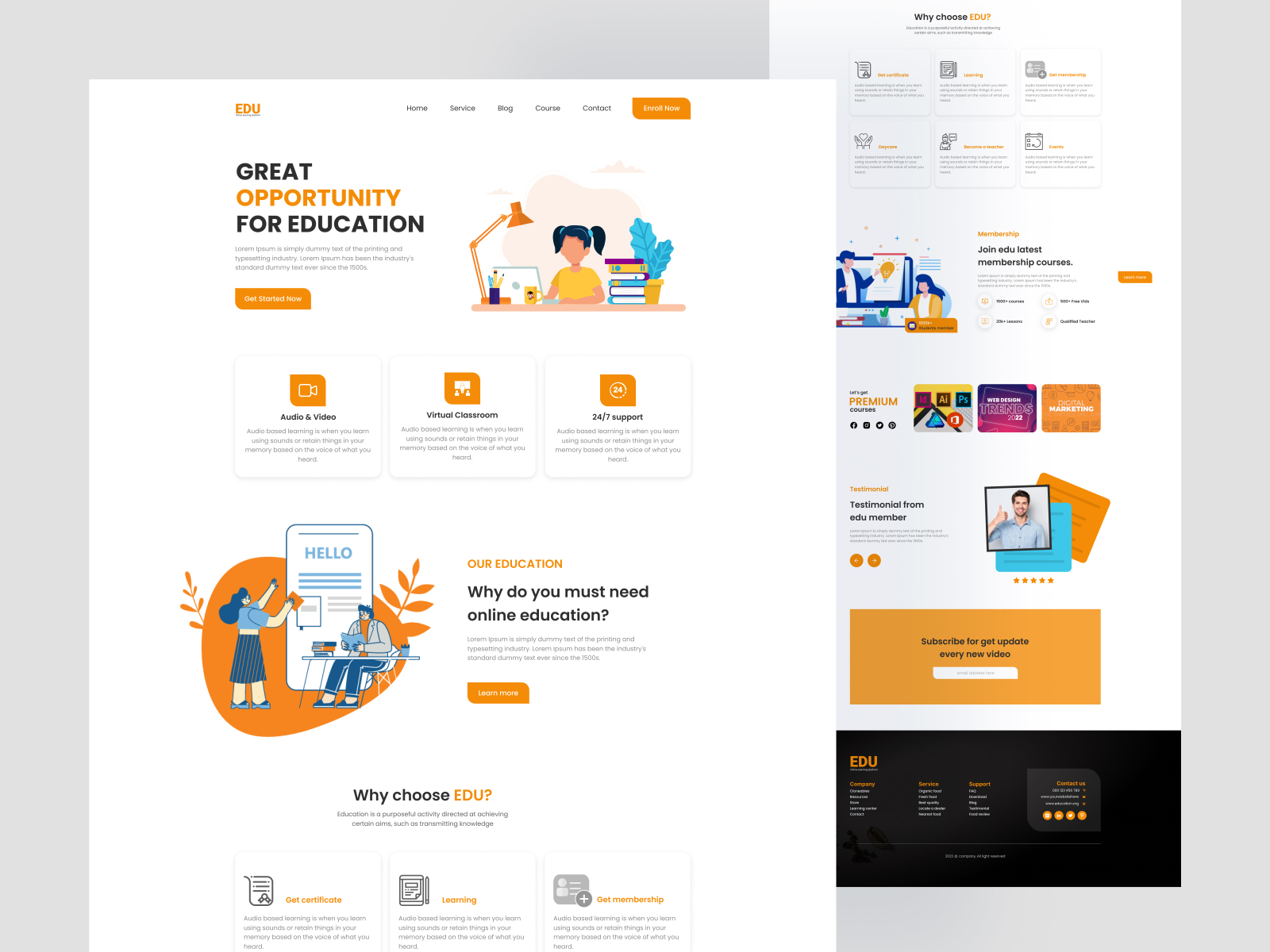 elearning website landing page design by Bibi Hazera on Dribbble