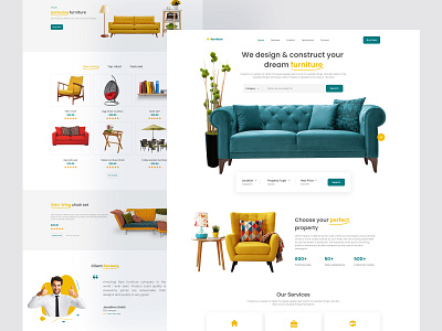 Furniture Landing Page Design UI Template ui website