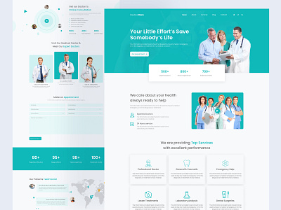 Medical Landing Page Design Template adobe xd consulting creative dental dental clinic figma health health care hospital landing page medical medical business medicine medikit pharmacy t surgery lasik ui uiux uiux design ux website design