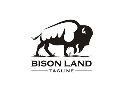 Bison Logo animal art bison black buffalo bull design emblem graphic horn icon illustration logo mammal power silhouette strong symbol vector wild
