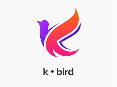 K Bird art bird icon bird logo brand k icon k logo logotipo