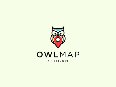owl-map animal art art bird icon company coreldraw creative icon illustration logodesign maps nanas870 owl logo