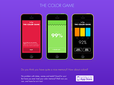 Color Game Minisite app color color game colors game ios ios7 purple web