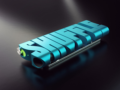Blue Shuffle 3d 3d type blender design illustration ipod render shuffle typography