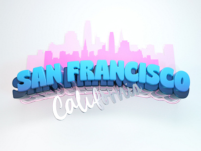 San Francisco 3d 3d text blender california city cityscape illustration render san francisco