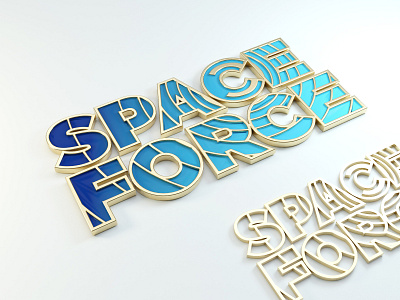 Space Force 3d 3d art 3d text blender illustration logo render space typography