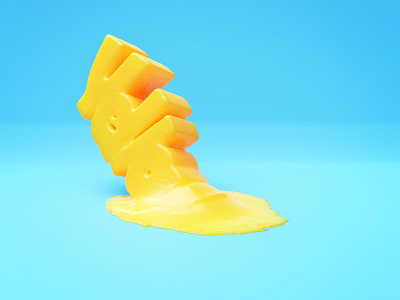 Yello 3d type blender blender3d illustration render yellow
