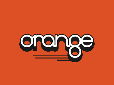 orange flat illustration lettering typography