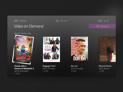 Video on Demand Screen
