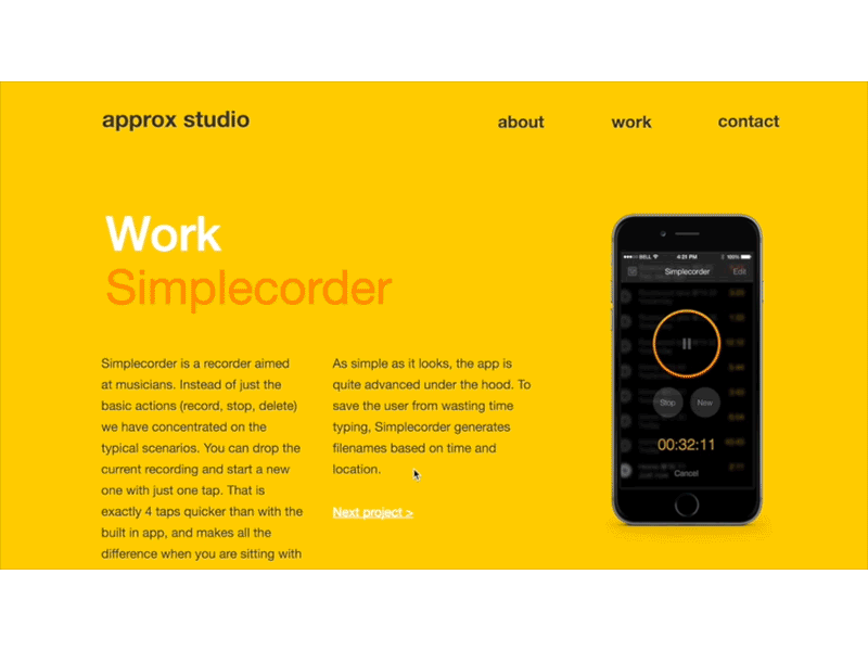 Works page transitions animation app gif ios transition web website