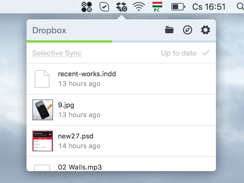 Selective Sync settings dropbox helpme sync ui ux