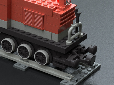 Digital Lego 3d blender cycles for fun lego locomotive plastic render