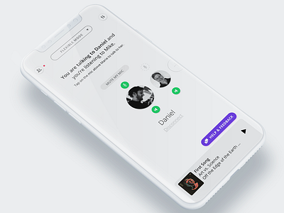 Voice Chat UI for X app chat communications ios iphone mobile music sketch voice