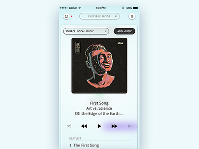 Music Player v5435 app chat communications ios iphone mobile music principle prototype sketch voice