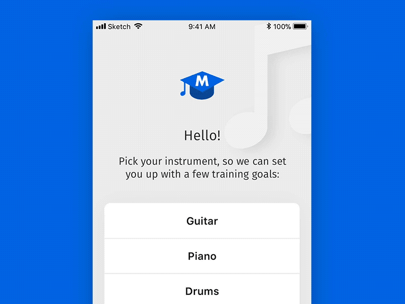 Music App Onboarding