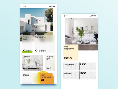 Smart Home App app doors flat home ios iphone mobile simple sketch smart home ui ux