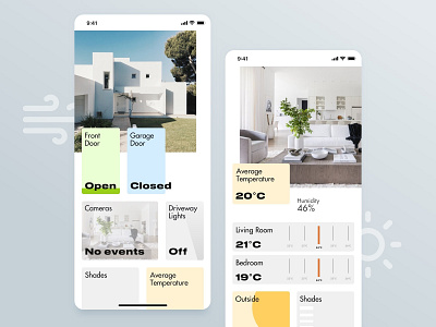 Smart Home Concept app door flat intelligent home ios sketch smart home temperature thermostat ui ux