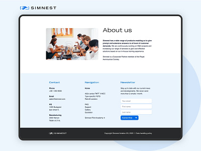 Simnest web footer