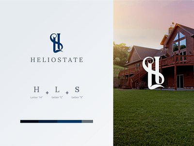 Heliostate - Real Estate Logo Concept blue branding and identity elegant house logo logo concept luxury minimalist modernism monogram real estate
