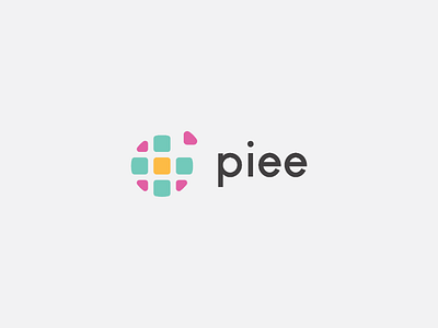 "piee" logo concept for technology base startup application branding and identity colorfull logo concept minimalist modernism pie simple startup technology versatile website logo