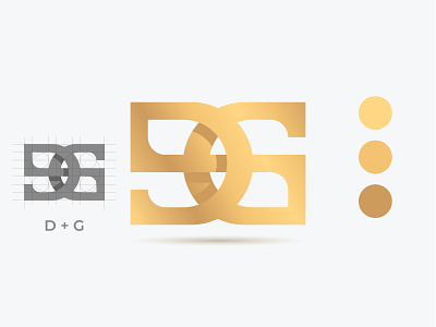 Monogram D+G bold brand identity branding design color palette gold logo process logodesign luxurious merch logo stylish symbol