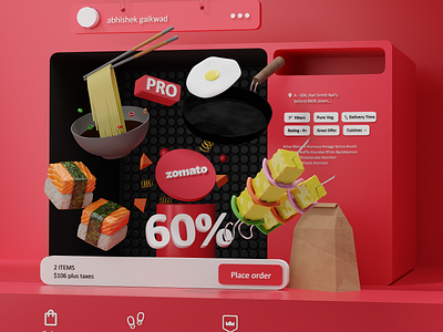 Zomato. 3d blender cycles zomato